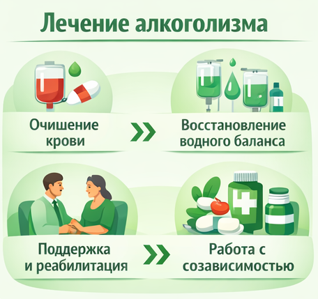 лечение алкоголизма в Данкове этапы